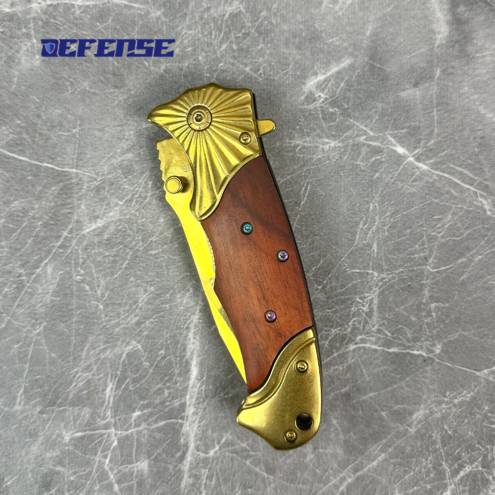 Defence®Defense Weapon Golden Folding Knife