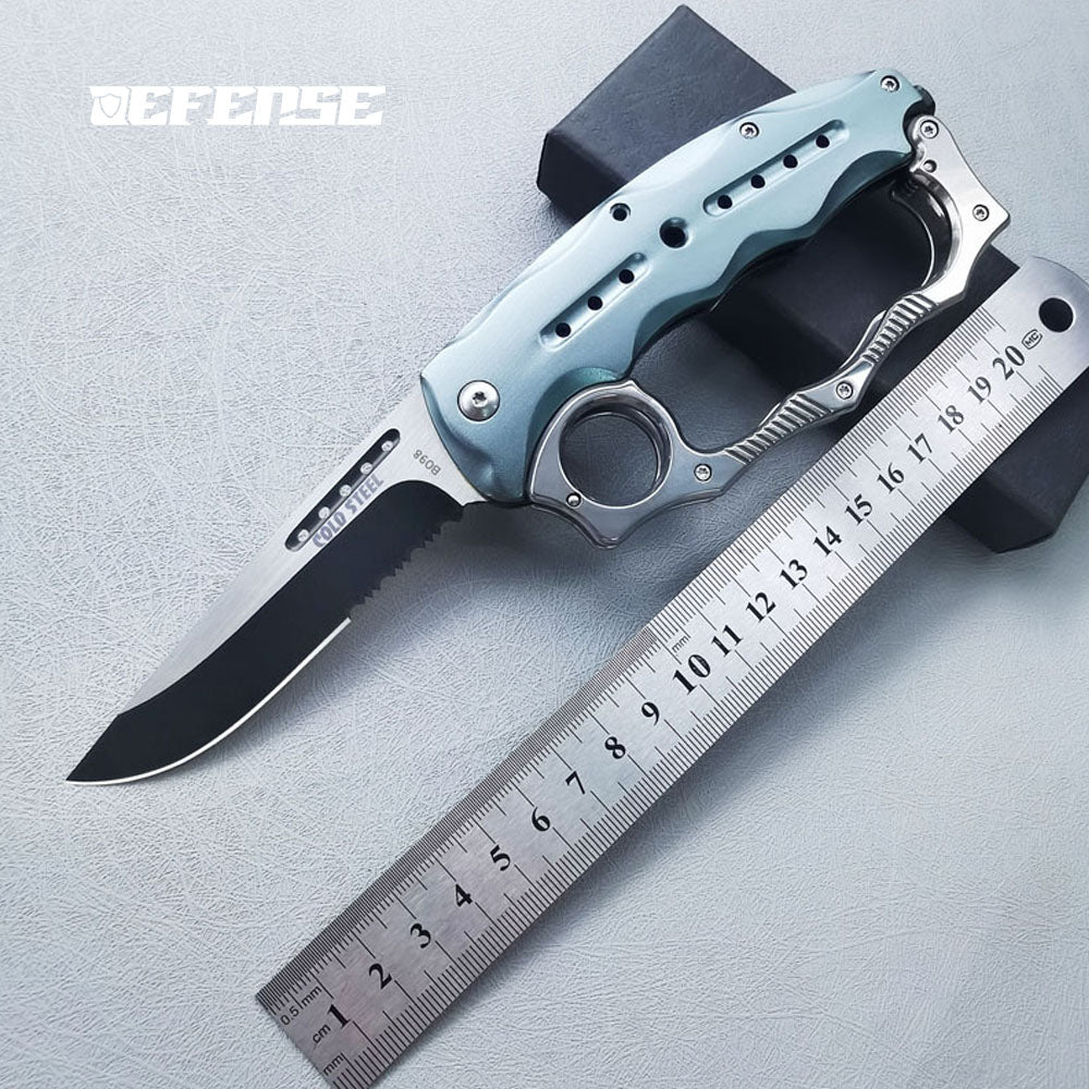 Defence®Multi functional mecha Knuckle Dusters Window breaker folding knife