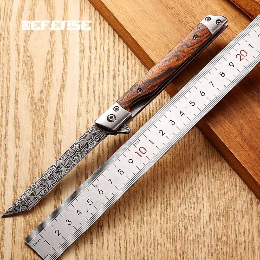 Defence®Damascus Laser Pattern VG100 Folding Knife