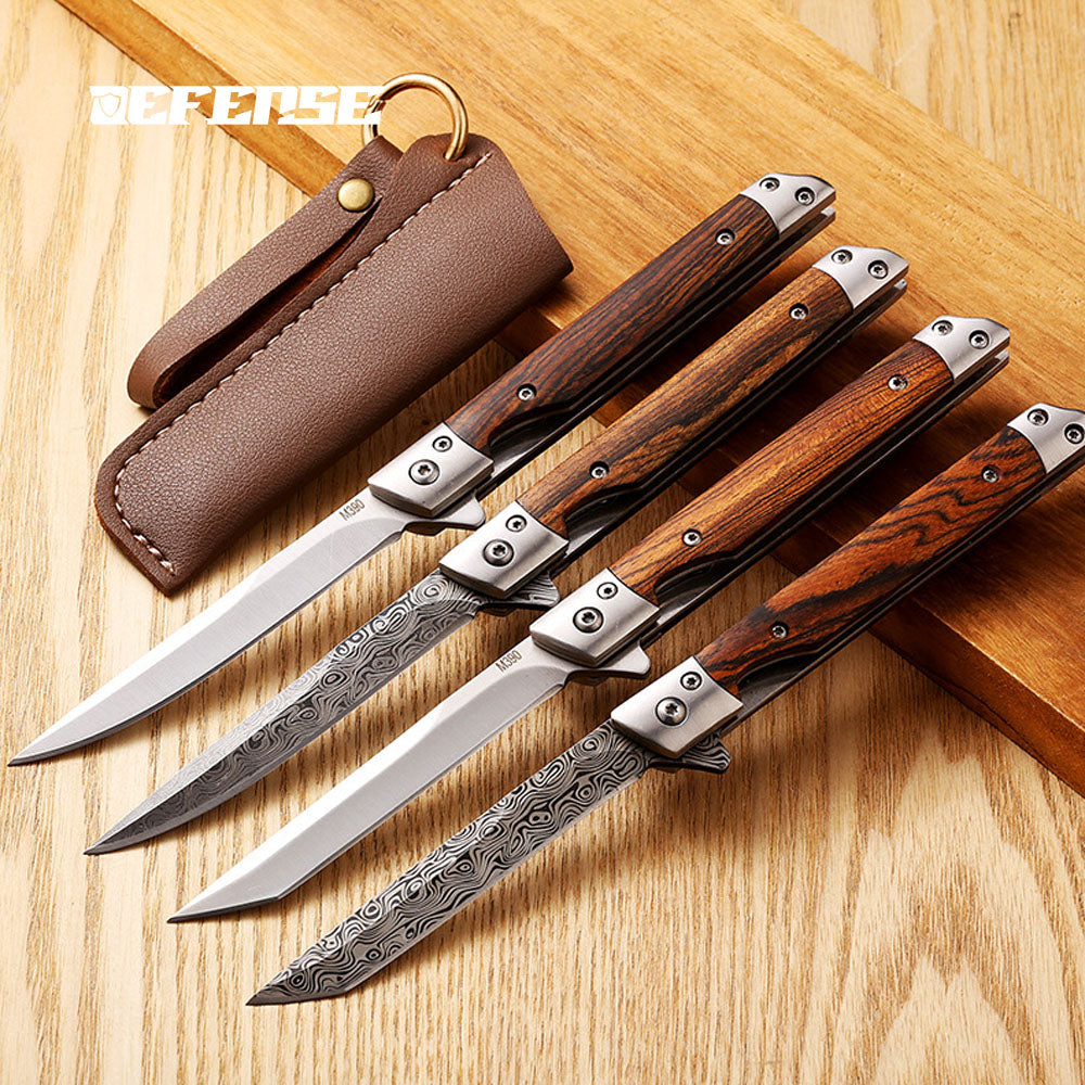 Defence®Damascus Laser Pattern VG100 Folding Knife
