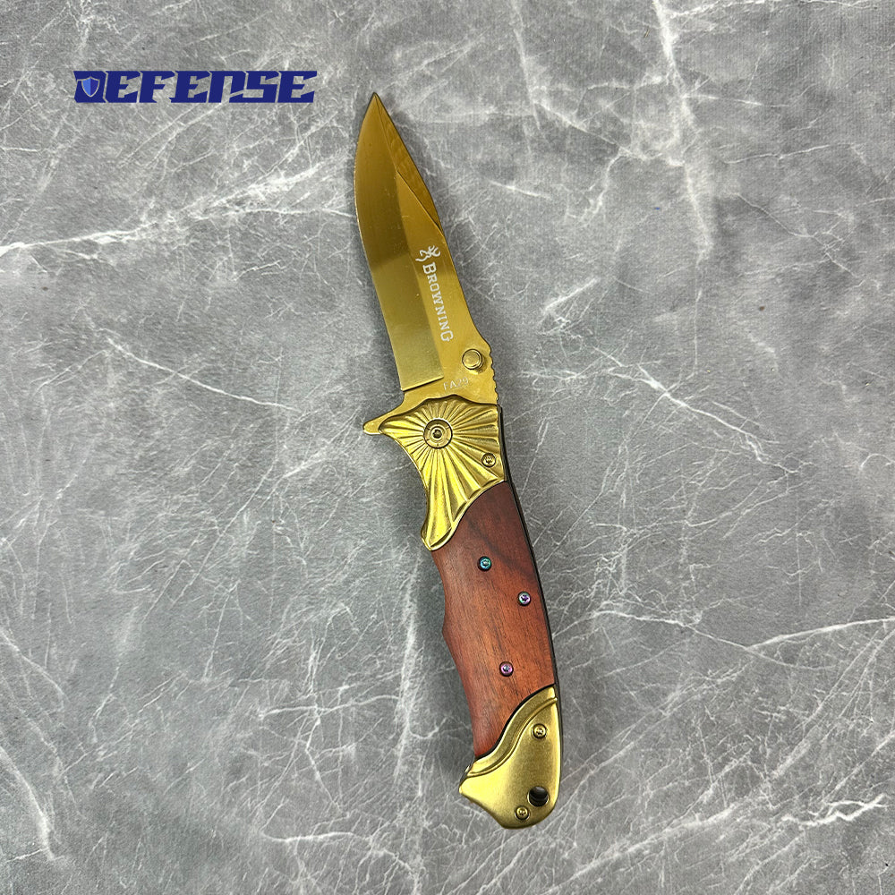 Defence®Defense Weapon Golden Folding Knife