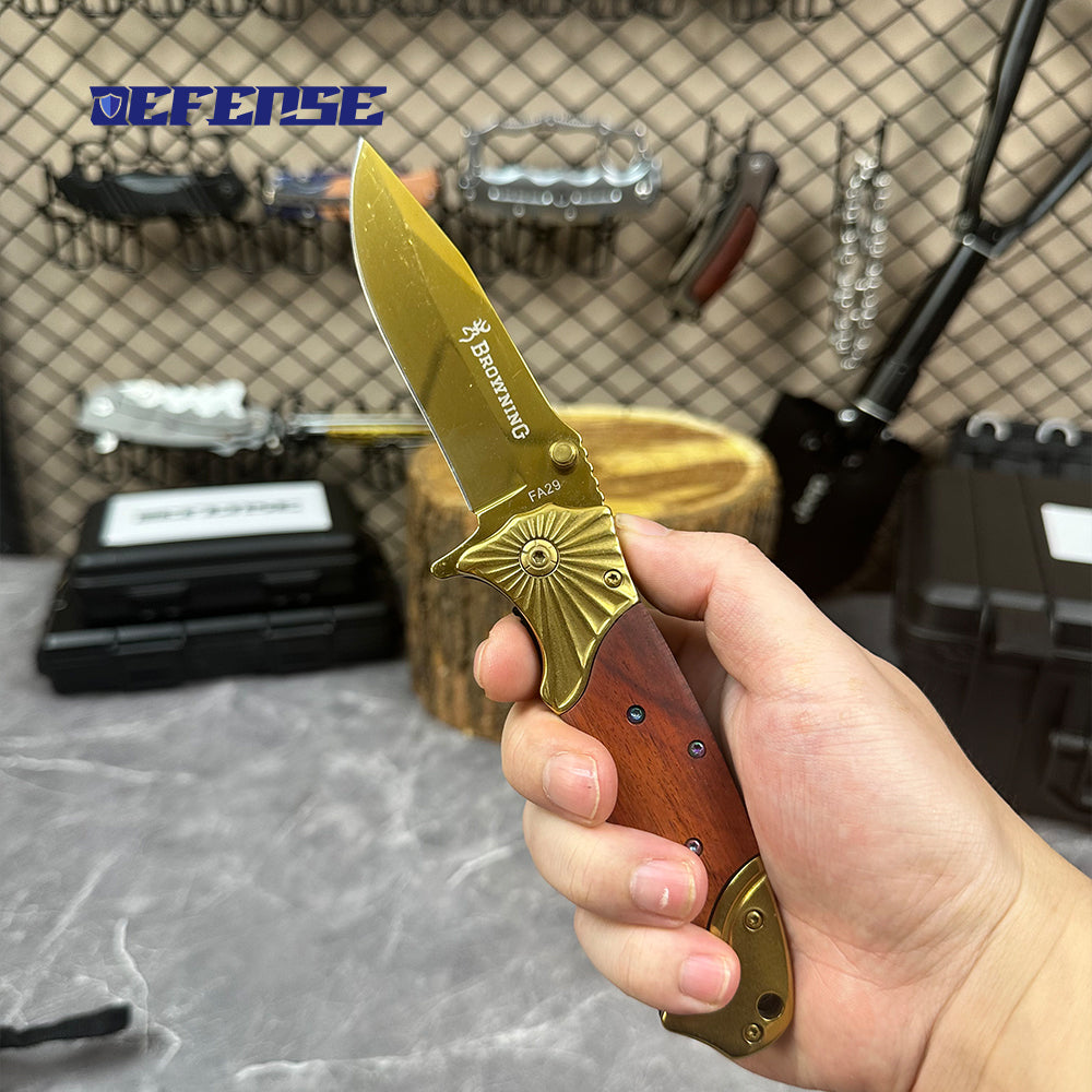 Defence®Defense Weapon Golden Folding Knife