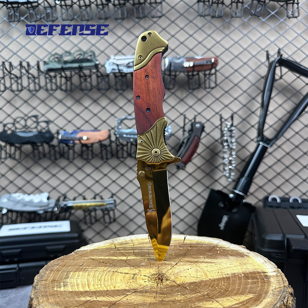 Defence®Defense Weapon Golden Folding Knife