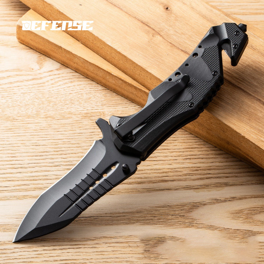 Defence®Multi functional aluminum handle window breaker folding knife