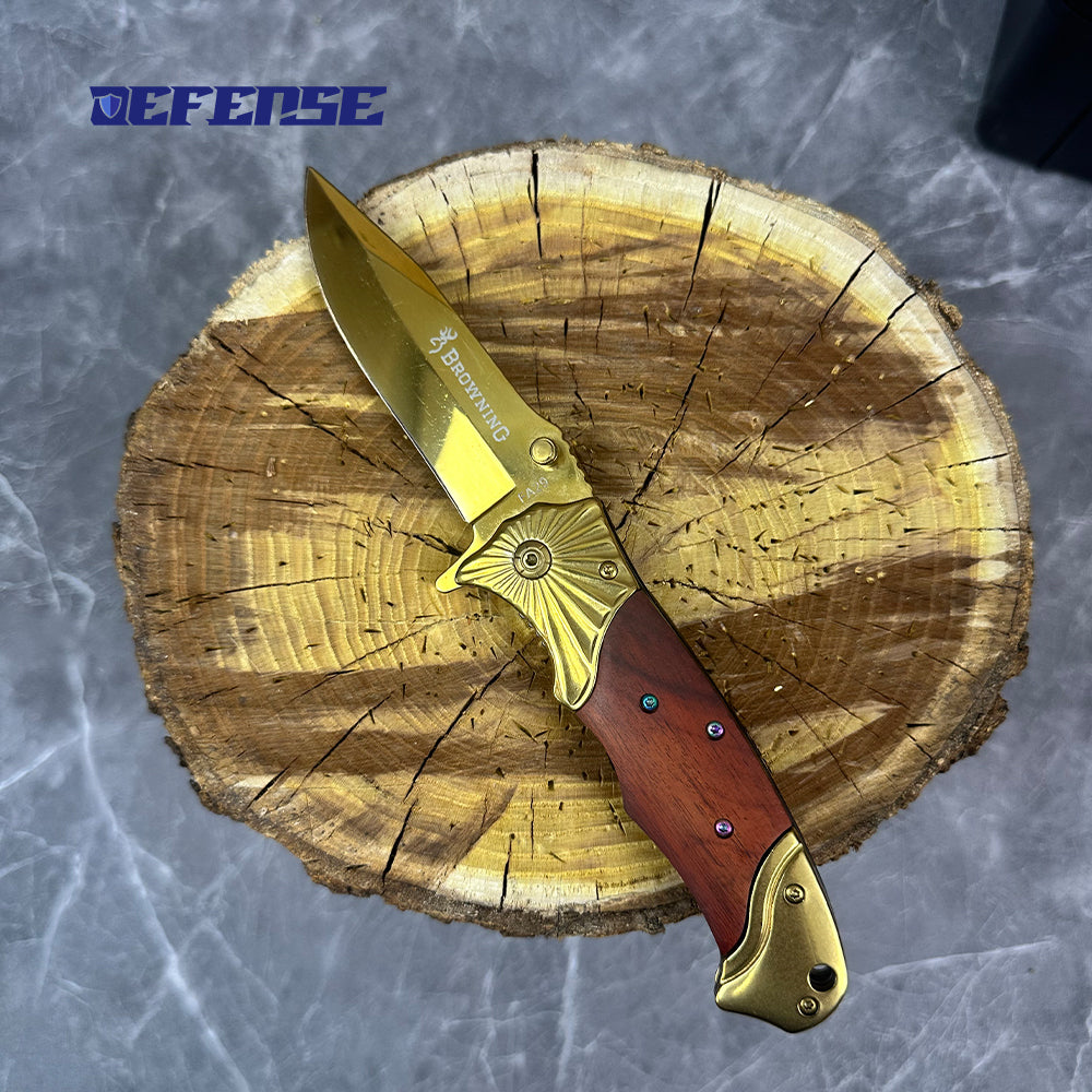 Defence®Defense Weapon Golden Folding Knife