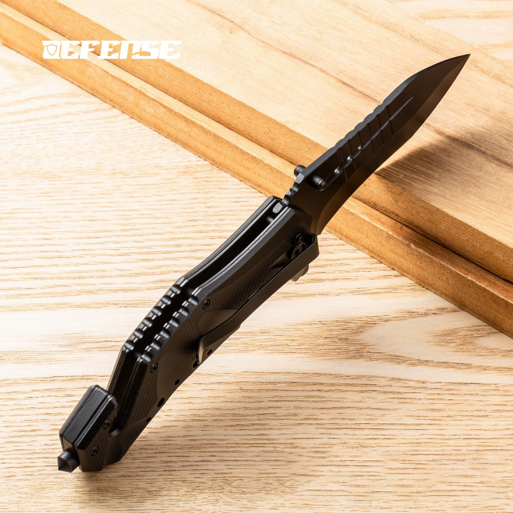 Defence®Multi functional aluminum handle window breaker folding knife