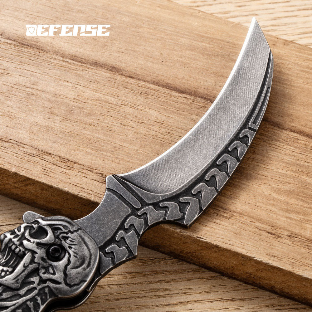 Defence®Stainless steel skeleton relief folding knife
