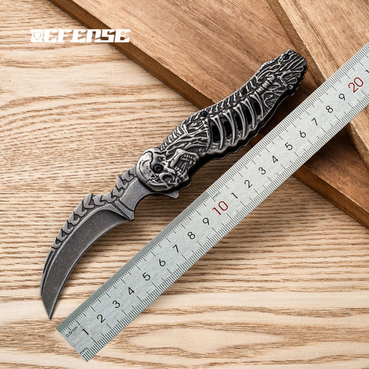 Defence®Stainless steel skeleton relief folding knife