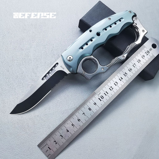 Defence®Multi functional mecha Knuckle Dusters Window breaker folding knife